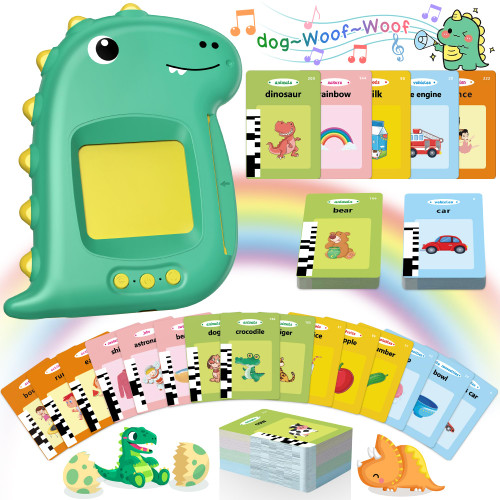 Kids Toddler Toys, Birthday for Kids, Montessori Toys, Sensory Toys Educational Learning Toys Gifts for Children, 224 Sight Words Dinosaur Talking Flash Cards for 2 3 4 5 6 Boys Girls