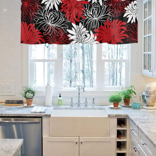 Dahlia Flower Valance Curtains, Red Valances for Windows, Kitchen Curtains 54x18in Bathroom Curtains Window, Kitchen Valances for Windows, Kitchen Window Curtains Over Sink, Rod Pocket Window Valances Dahlia Flower Valance Curtains, Red Valances for Windows, Kitchen Curtains 54x18in Bathroom Curtains Window, Kitchen Valances for Windows, Kitchen Window Curtains Over Sink, Rod Pocket Window Valances