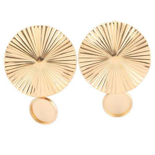 Reidgaller 20pcs 12mm Cabochon Earring Bezel Blanks Stainless Steel Gold Plated Circle Earring Post Studs DIY Accessories for Jewerly Making Reidgaller 20pcs 12mm Cabochon Earring Bezel Blanks Stainless Steel Gold Plated Circle Earring Post Studs DIY Accessories for Jewerly Making