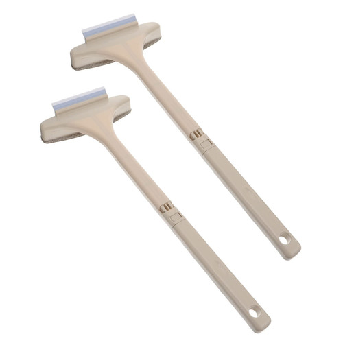 KALLORY 2pcs Cleaning Brush Glass Squeegee Window Cleaner Window Scrubber Window Cleaning Scrubber Magnetic Squeegee Window Screen Cleaner Dust Collector Washer Long Handle Plastic