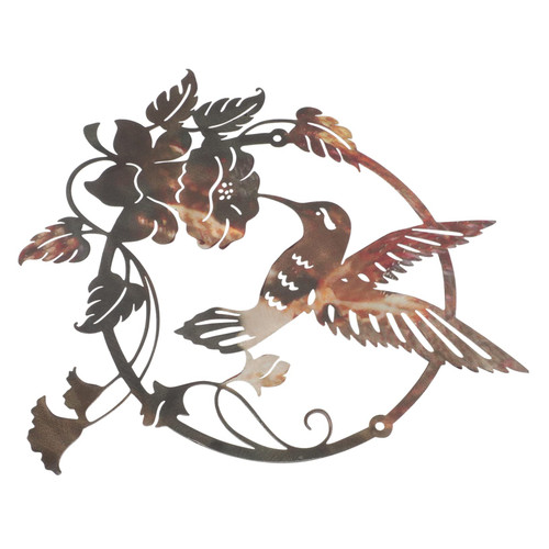 IMIKEYA Bird Pendant Circle Iron Bird Sculpture Birds Statue Metal Bird Wall Decor Metal Art Wall Decor Wall Hanging Bird Iron Wall Sculpture Home Decor Coat Hanger Hummingbird 3d
