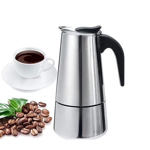 Tomotato Stovetop Espresso Maker, 100ml 2 Cup Stainless Steel Italian Coffee Maker Moka Pot for Induction Cookers