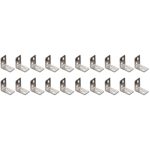 Mobestech 20 Pcs Stainless Steel Brace Corner Shelf for Corner L Shaped Brackets Straight Angle Corner L Bracket Code Corner Angle Furniture Accessories Joint Right Angle Board Bracket Fold