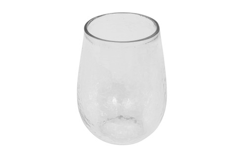 Creative Co-Op Recycled Stemless Wine Glass, 14 Ounce, Clear