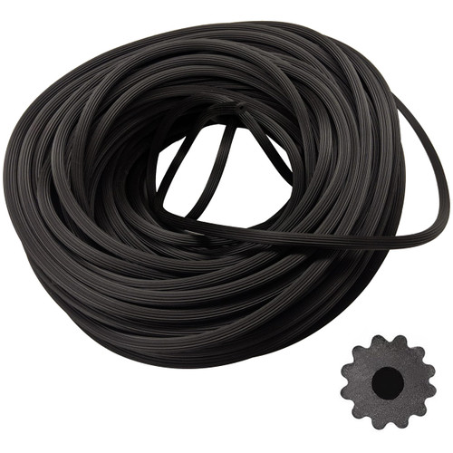 Screen Spline - 0.145", 100 Feet Roll - Round Screen Retainer Serrated Spline - Bulk Screen Holder Spline for Door, Window Mesh & Mosquito Net Fixing - Screen Door Repair & Replacement Spline - Black