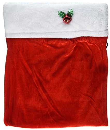 Amscan Red And White Velour Santa Bag | Christmas Accessory