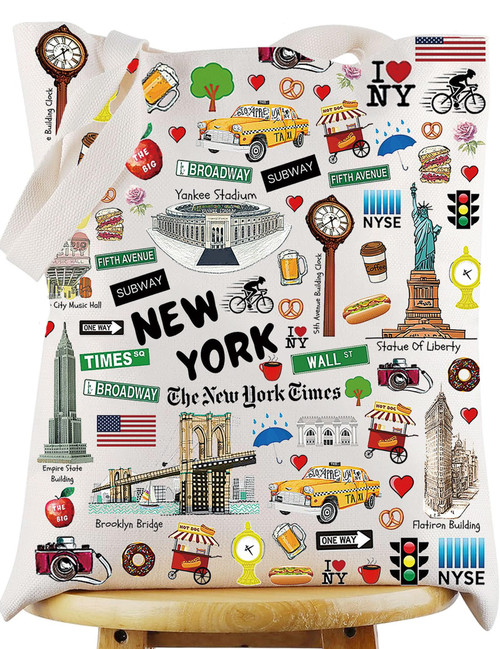 WZMPA New York Cosmetic Bag New York Souvenir Gift New York Vacation Makeup Zipper Pouch Bag New York Merchandise (NEW YORK Tote) WZMPA New York Cosmetic Bag New York Souvenir Gift New York Vacation Makeup Zipper Pouch Bag New York Merchandise (NEW YORK Tote)