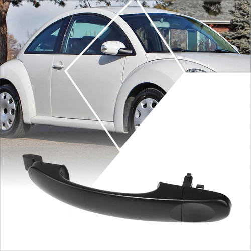 PM PERFORMOTOR Factory Style Front Right Passenger Outer Door Handle w/o Keyhole for 98-11 VW Beetle Cabrio,Primered Black