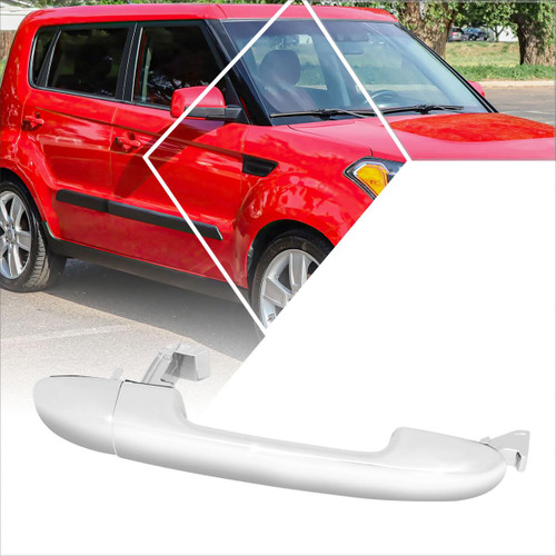 PM PERFORMOTOR Rear Left Driver/Right Passenger Side Exterior Outer Door Handle Compatible with 10-13 Soul,Chrome