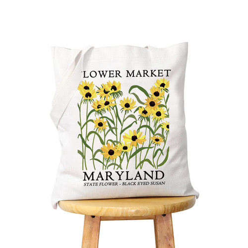 WCGXKO Maryland Travel Gift Maryland Vacation Gift Maryland Trip Canvas Shopping Bag Tote Bag (MARYLAND)