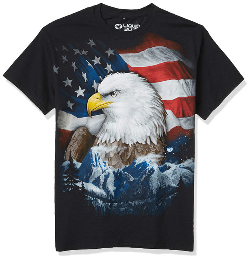 Liquid Blue Men's Freedom Flyer T-Shirt, Black, X-Large