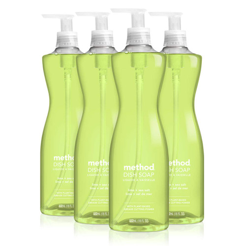 Method Gel Dish Soap, Lime + Sea Salt, Biodegradable Formula, Tough on Grease, 18 Fl Oz (Pack of 4) Method Gel Dish Soap, Lime + Sea Salt, Biodegradable Formula, Tough on Grease, 18 Fl Oz (Pack of 4)