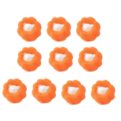 ikasus 10 PCS Pet Hair Remover for Laundry, Laundry Pet Hair Catcher, Washing Machine Hair Catcher, Washing Balls Dryer Balls for Clothing Dog Cat Pet Fur Remover, Orange
