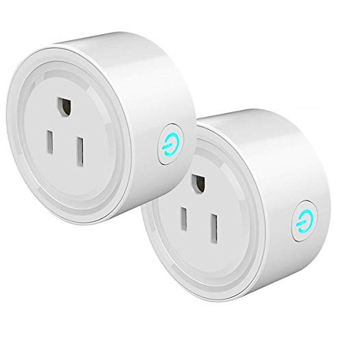 2 Packs Smart Plug, BIFANS Mini Wi-Fi Wireless Outlet Smart Switch Works with Google Home, Alex, No Hub Required, Remote Control Outlet with Timing Function (White-2 Pack)