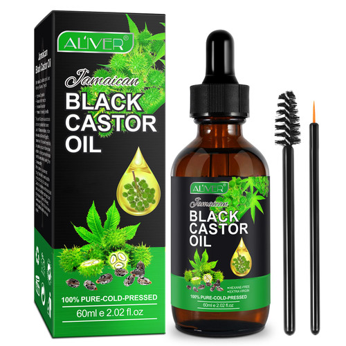 ALIVER Jamaican Black Castor Oil, Castor Oil Organic Cold Pressed Unrefined, Castor Oil for Hair Growth, Organic Castor Oil Glass Bottle, 2.02 fl oz ALIVER Jamaican Black Castor Oil, Castor Oil Organic Cold Pressed Unrefined, Castor Oil for Hair Growth, Organic Castor Oil Glass Bottle, 2.02 fl oz