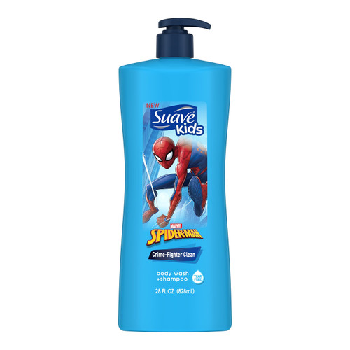 Suave Kids, Spiderman Crime-Fighter Clean, body wash & shampoo, 28 fl. oz