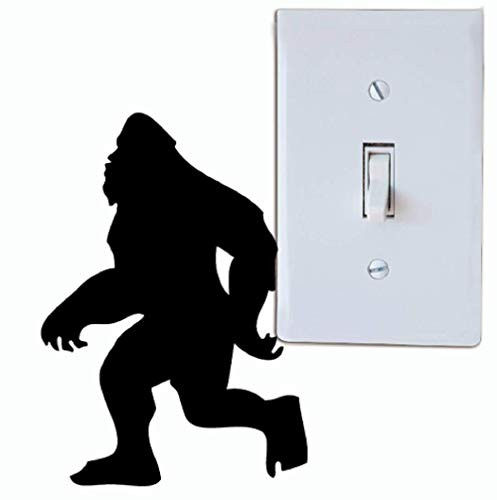 Winsome Faire Bigfoot Sasquatch Yeti Gorilla Black Vinyl Light Switch Wall Sticker Home Decor