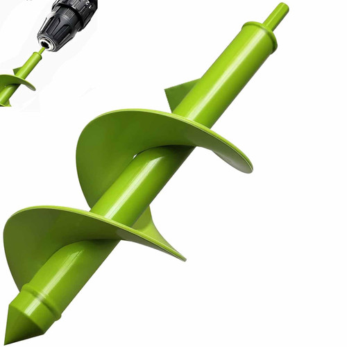 TCBWFY 4"x12" Auger Drill Bit for Planting Digging Holes,Garden Plant Flower Bulb Auger Spiral Hole Drill Rapid Bulb Planter Earth Auger Bit Post or Umbrella Hole Digger for 3/8"Hex Drive Drill
