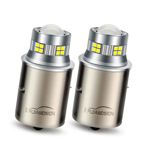 Ruiandsion 2pcs BA20S LED Bulbs White 10-30V Super Bright 2016 20SMD Chips LED Bulb for Motorcycle Headlight