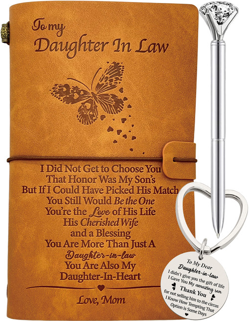 To My Daughter in Law Gift, Daughter In Law Journal with 140 Pages Notebook. Daughter-in-Law Keychain, Daughter In Law Gift from Mother In Law, Gift for Daughter In Law Birthday Christmas Wedding To My Daughter in Law Gift, Daughter In Law Journal with 140 Pages Notebook. Daughter-in-Law Keychain, Daughter In Law Gift from Mother In Law, Gift for Daughter In Law Birthday Christmas Wedding