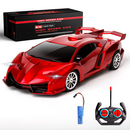 KULARIWORLD Remote Control Car for Boys Fast 1/18 Scale Rechargeable RC Vehicle Cars Toys Gifts for Kids High Speed with Headlights (Red) KULARIWORLD Remote Control Car for Boys Fast 1/18 Scale Rechargeable RC Vehicle Cars Toys Gifts for Kids High Speed with Headlights (Red)