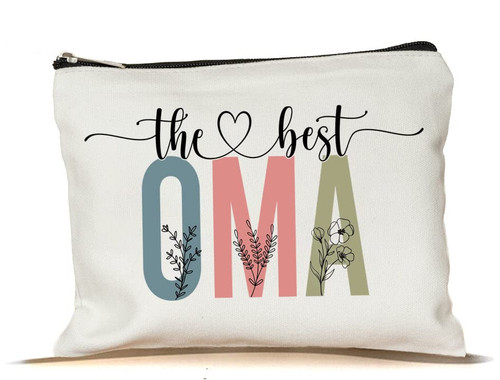 PTDShops The Best Oma Makeup Bag - Mothers Day Makeup Bag - Cute Oma Cosmetic Bag - Gift Birthday Oma Makeup Bag - Best Oma Cosmetic Bag - Gift Oma Zipper Makeup Bags Travel