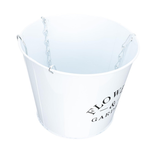 Didiseaon Metal Hanging Bucket Flowerpot Wall Hanging planters Vintage vases Vintage Flower vase Metal Flower Holder planters for Indoor Plants Outdoor planters White Iron Flower Container