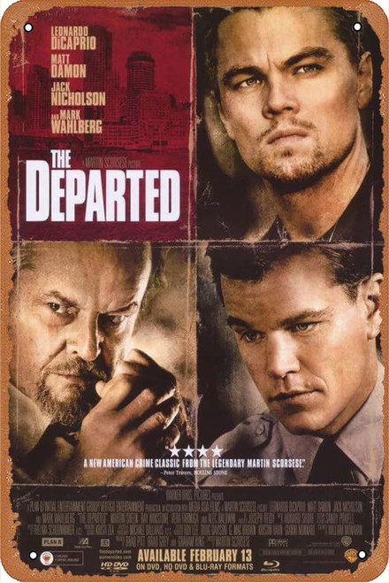 The Departed Movie (2006) Poster Vintage Metal Tin Sign Retro Style Wall Plaque Decoration Metal Sign 8x12 inch