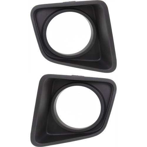 Evan-Fischer Fog Light Trim Compatible with 2014-2016 Toyota Tundra Left and Right Side W/Fog Lights Set of 2 Plastic Textured Black