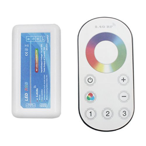 JOYLIT 2.4G RF Wireless RGB LED Controller DC 12V-24V 3X4A 144W with Touch Remote Control for RGB LED Strip Light