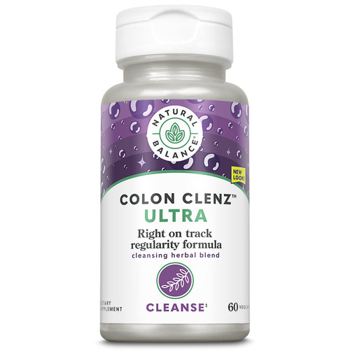 Natural Balance Ultra Colon Clenz | Herbal Cleansing & Regularity Formula for Overnight Support | 60 VegCaps, 60 Serv.