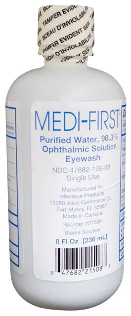PackagingSuppliesByMail Eye Wash Eye Care Body Wash 8 Oz Bottle - MS-55780 (1 Bottle)