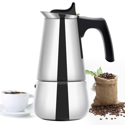 Italian coffee maker moka pot?espresso maker Stovetop Espresso Maker, Stainless Steel Moka Pot Percolator Coffee Pot Expresso coffee Brewer Classic Coffee Maker for Home & Camping, 4 Cup / 6.7oz
