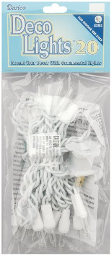 Darice LT20-1 Clear 20-Bulb Light Set with White Cord for Indoor Use Only