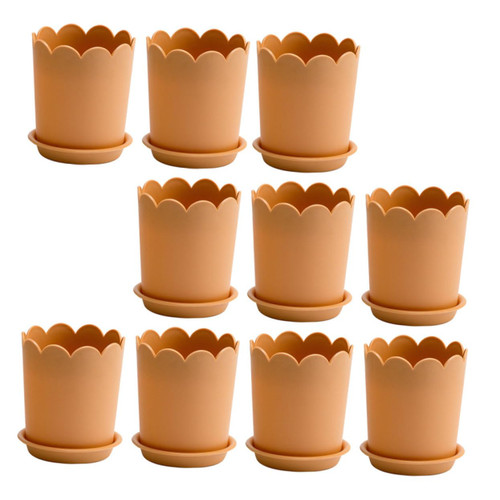 IFANLANDOR 10 Sets Flowerpot Round Nursery Pot Planter Pots for Indoor Plants Root Control Flower Pot Plant Pot with Saucer Resin Planters Plant Nursery Pots Office Plastic Miniature Orchid