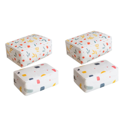 BESTOYARD 4 pcs dust bag Under Bed Storage Organizer storage tote storage container with lid cloth storage bag cloth Storage Bin quilt comforter garment containers with lids blanket thicken
