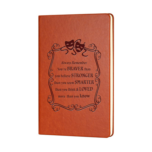 JOHSBYD Drama Gift Leather Notebook Theater Gift Comedy Tragedy Masks Leather Notebook Birthday Graduation Gifts for Drama Students Actor Actress Gift (Always Remember)