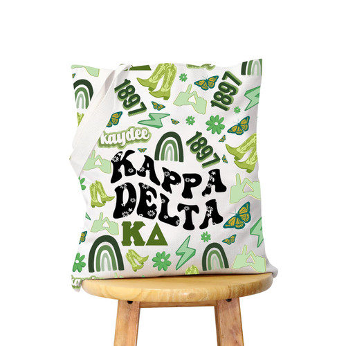 WCGXKO Kappa Delta Sorority Gift Meet the Chapters Gift Fraternity & Sorority Travel Cosmetic Pouch (KAPPA DELTA tote)