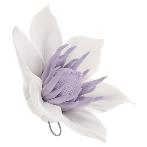 Garneck flower wall hangings 3d flower wall art ceramic flower wall decor ceramic floral wall sculpture wall 3d flower figure metal trim decorations for bedroom manual peony ceramics white