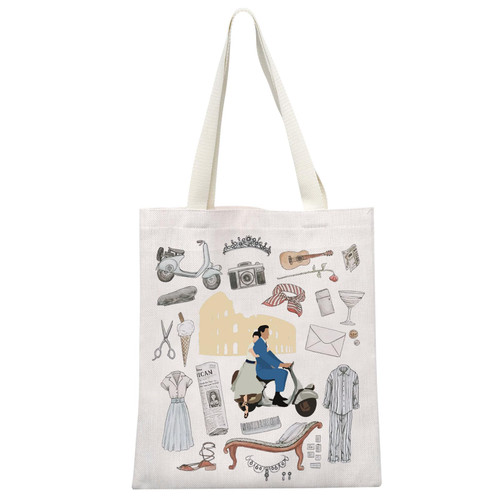 GJTIM Rome Holiday Movie Inspired Gift romance comedy B&W Film Tote Bag Movies Merchandise Rome Travel souvenir Gift (Roman Pattern Tote) GJTIM Rome Holiday Movie Inspired Gift romance comedy B&W Film Tote Bag Movies Merchandise Rome Travel souvenir Gift (Roman Pattern Tote)