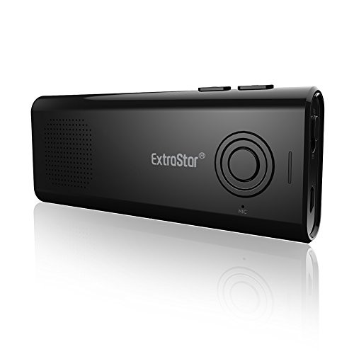 Portable 4.1 bluetooth speakerphone car kit with Mic, EXTRASTAR Hand-free Sun Visor Car Stereo Music Loudpeaker Support GPS and Phone Call, car bluetooth speakerphone for iPhone, iPad, Samsung