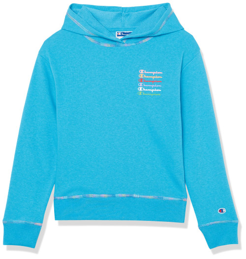 Champion Big Pullover Hoodie for Girls, Lightweight Sweatshirt, Graphics, New Palatinate Blue-593040