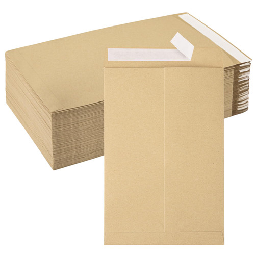 JEFURE 120Pcs 6x9 Self Seal Security Catalog Envelopes, Ultra Strong Quick-Seal Mailing Envelopes, Peel & Seal, Printable Mailing Envelopes for Organizing and Storage, 120GSM, Brown Kraft