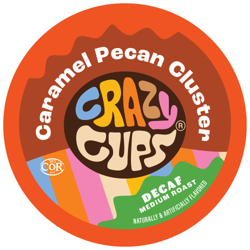 Crazy Cups Single Serve Decaf Flavored Hot or Iced Medium Roast Coffee for Keurig K Cups Machines in Recyclable Pods, Decaf Caramel Pecan Cluster, 22 Count Crazy Cups Single Serve Decaf Flavored Hot or Iced Medium Roast Coffee for Keurig K Cups Machines in Recyclable Pods, Decaf Caramel Pecan Cluster, 22 Count