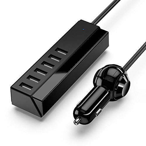 Multi Ports Smart Rapid Car Charger, Vogek 65W/13A 6-Port USB Travel Car Charger Adapter with Smart Identification for Smart Phones, Tablets, Power Bank and Other USB Powered Devices