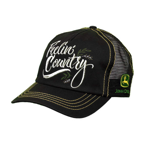 John Deere 5 Panel Cap Twill & Mesh, Unstruct-Black-Os