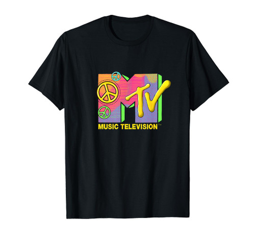 Mademark x MTV - The official MTV Logo with peace love and happiness T-Shirt Mademark x MTV - The official MTV Logo with peace love and happiness T-Shirt