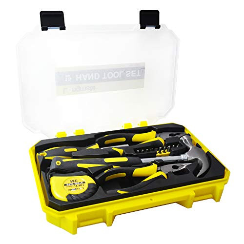 Hand Tool Set, Longmate 15-Piece Household Hand Tool Kit General Mechanic Tool Set with Tool Box Storage Case