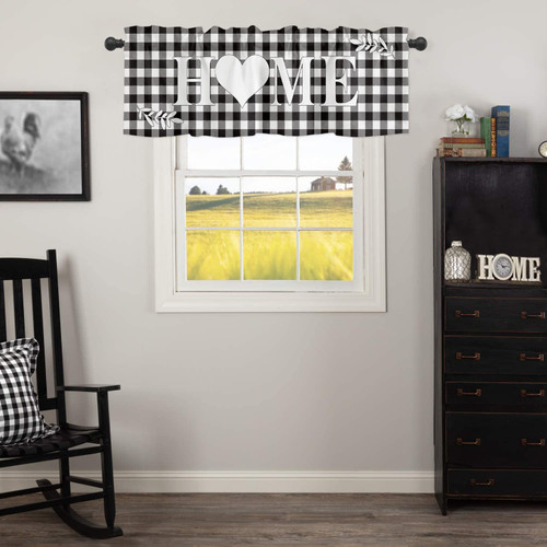 Buffalo Plaid Windows Valances Curtain White Black Buffalo Check Plaid Kitchen Valances Rod Pocket Home With Love Heart Window Treatment Short Topper Curtains for Kitchen Bathroom Living Room,54x18 in Buffalo Plaid Windows Valances Curtain White Black Buffalo Check Plaid Kitchen Valances Rod Pocket Home With Love Heart Window Treatment Short Topper Curtains for Kitchen Bathroom Living Room,54x18 in