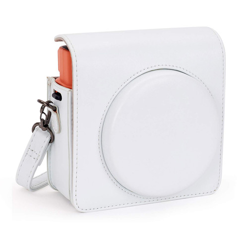 Phetium Protective Case for Fujifilm Instax Square SQ1 Instant Film Camera, Soft PU Leather Bag with Adjustable Shoulder Strap (White)